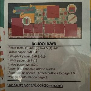 School Days Scrapbook two page Kit
